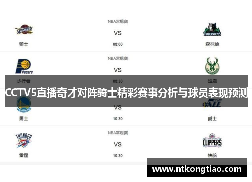 CCTV5直播奇才对阵骑士精彩赛事分析与球员表现预测